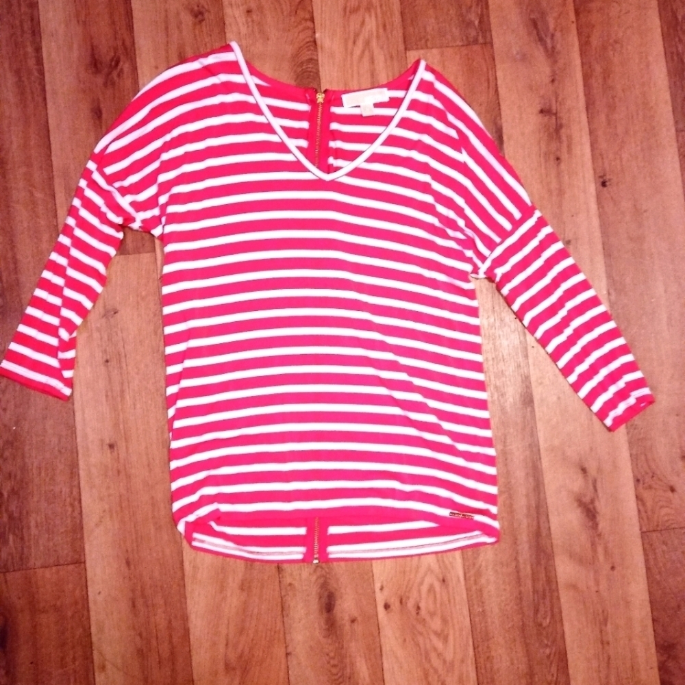 Michael Kors Top, Size M, Coral and White